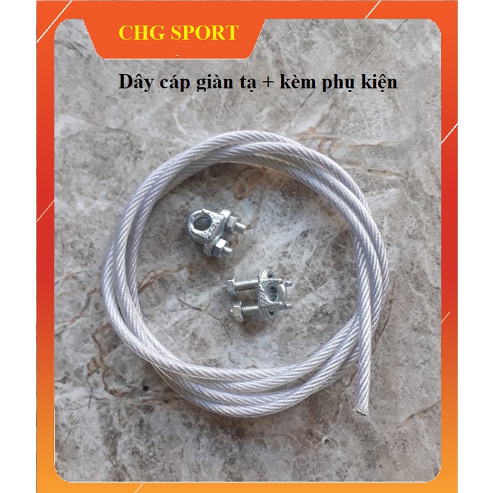 Dây cáp giàn tạ đa năng, máy tập dài 1m7, 3m có thể điều chỉnh độ dài được, Phụ kiện đi kèm, phù hợp tất cả các dòng máy