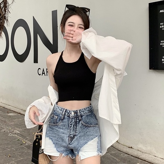 Áo Hai Dây Dệt Kim Dáng Ôm Phong Cách Hàn Quốc Thời Trang Cho Nữ