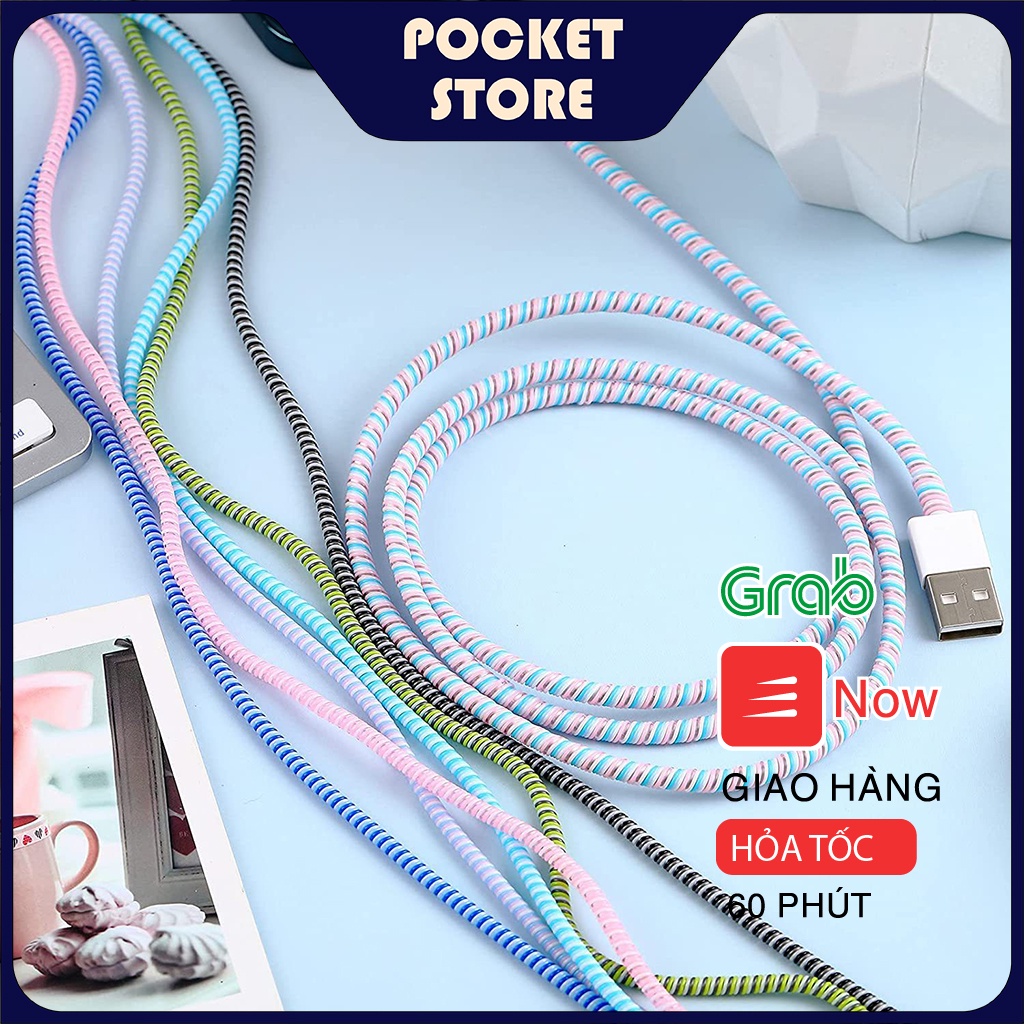 Dây quấn bảo vệ Tai nghe, Cáp sạc Điện thoại chống rối, chống đứt 2 màu Pocket Store
