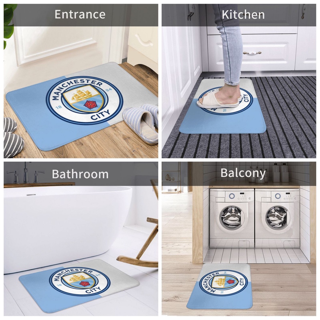 Thảm Lót Sàn Nhà Chống Trượt Thời Trang Manchester City Fc 40 * 60 cm