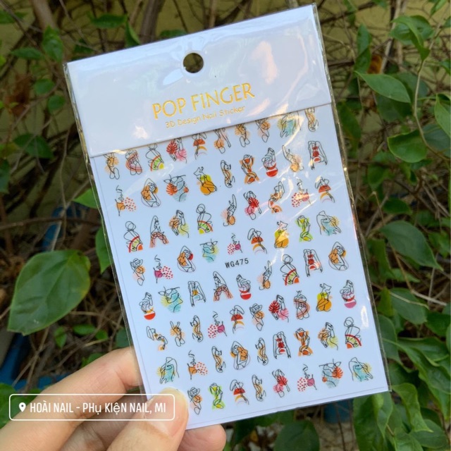 Sticker trừu tượng - phụ kiện nail