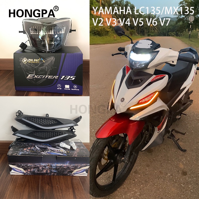 Đèn Pha LED 135 Bóng Cho Xe Máy Yamaha LC135 V2 V3 V4 V5 V6 V7 MX