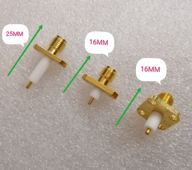Đầu jack SMA-KF mặt bích có lỗ bắt vít panel thành hộp vỏ hộp