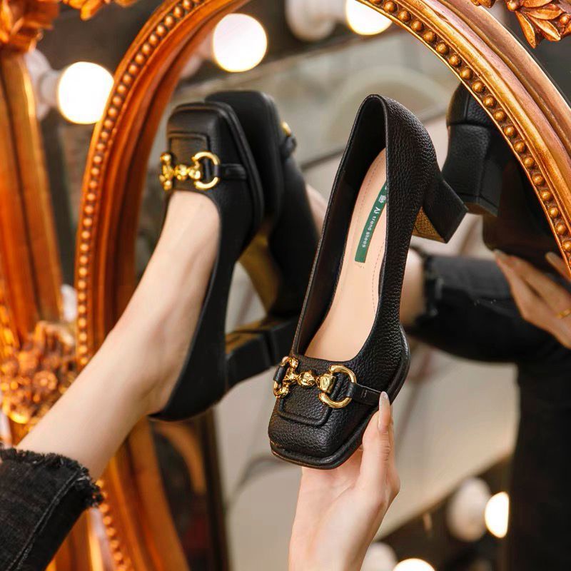 Giày Sandal Cao Gót Mũi Vuông Phong Cách Thời Trang Mùa Hè Dành Cho Nữ