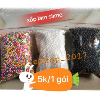 hạt xốp làm slime- hạt xốp đen, trắng, nhiều màu