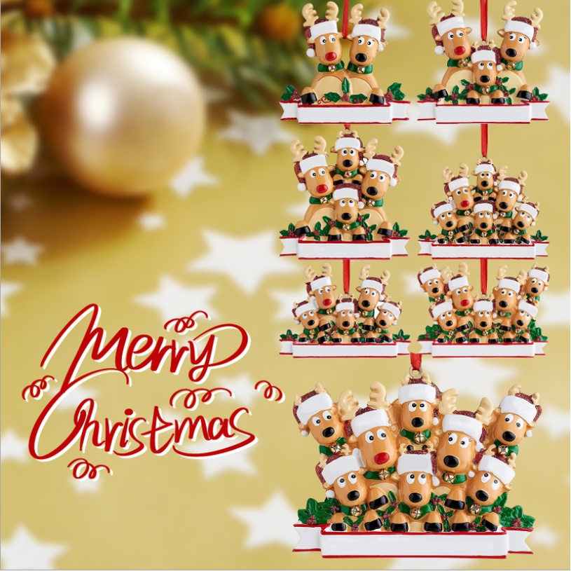 Phụ kiện hình gia đình tuần lộc trang trí cây thông noel DIY độc đáo