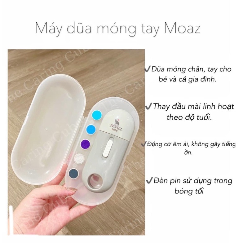 Bộ máy dũa móng tay, móng chân cho bé MOAZ BÉBÉ chính hãng - The Caring Cube