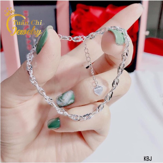 Lắc Tay Bạc  FREESHIP Vòng Tay Bạc Nữ Dây Xoắn Long Lanh, Bạc Chuẩn Sáng Bóng