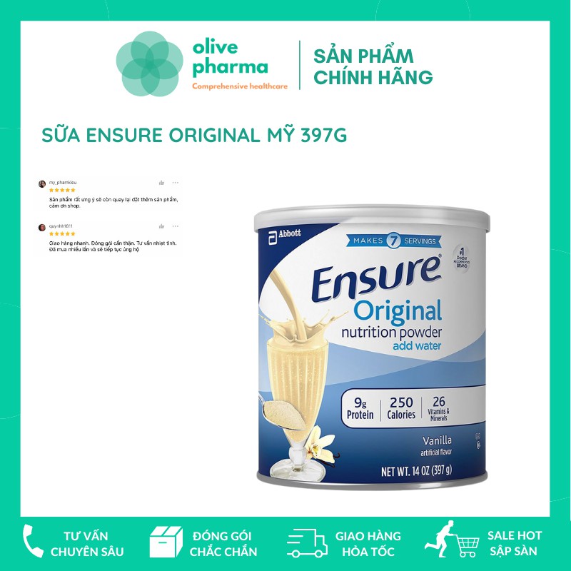 Sữa ENSURE MỸ original 397g mẫu mới