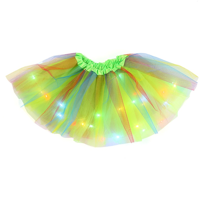 Chân Váy Xòe Tutu Nhiều Lớp Kèm Đèn LED Cho Bé Gái