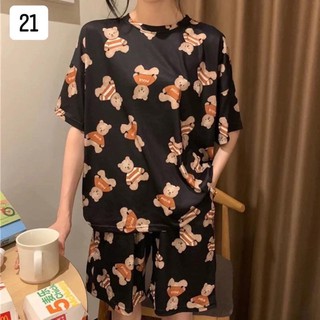 Bộ ngủ cotton cộc tay