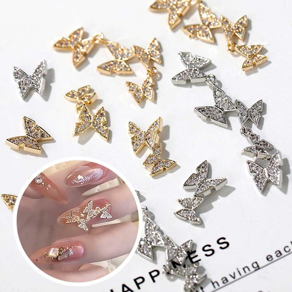 QQMALL Bộ Phụ Kiện Trang Trí Móng Tay Lấp Lánh Sang Trọng DIY Charms