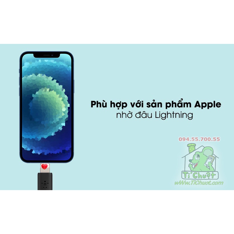Cáp C-L BELKIN Braided USB-C to Light_ning Boost Charge Dây Dù 100cm Chống Gãy