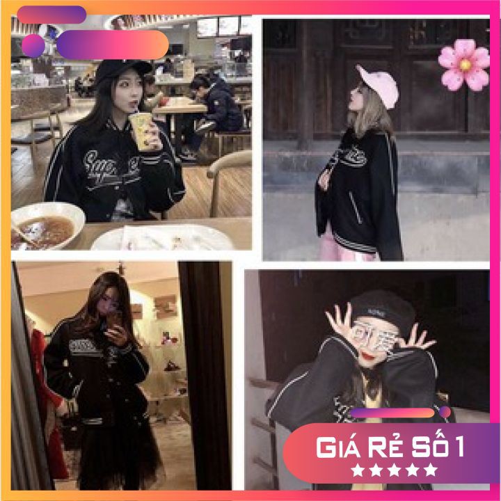 [RẺ VÔ ĐỊCH] Áo Khoác Nỉ Bomber Đen Chạy Viền Trắng Unisex | BigBuy360 - bigbuy360.vn