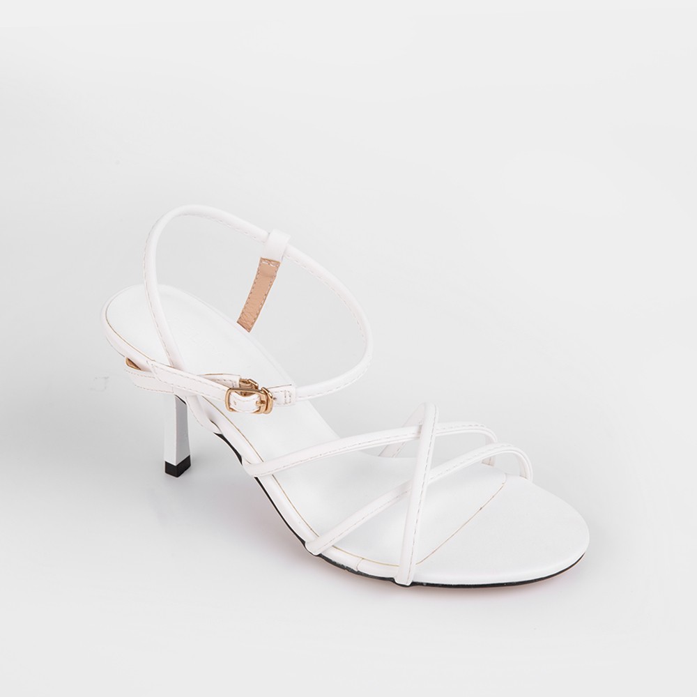 Giày Sandal Zelda Star mũi tròn gót cao 7cm dây chéo - SN006820