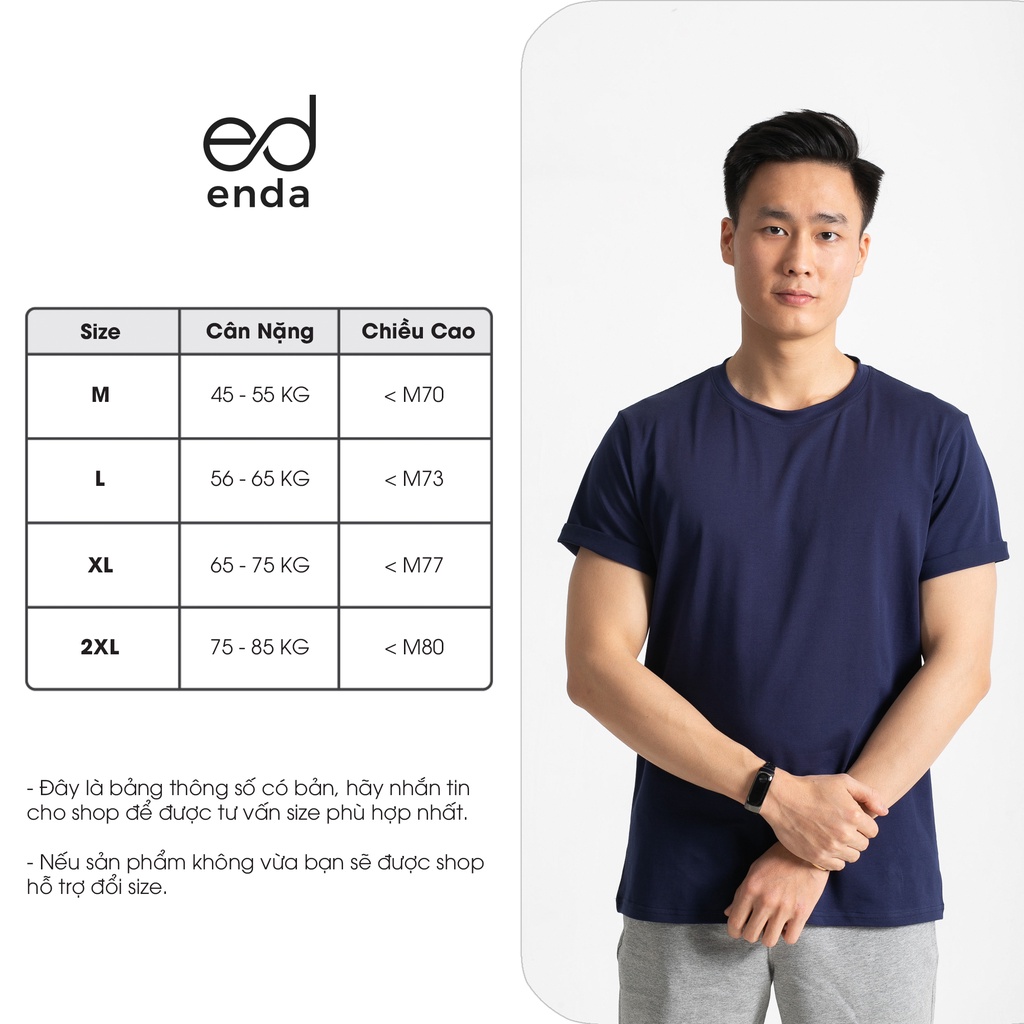 Áo phông thể thao nam coton AT04 Áo thun basic ngắn tay cổ tròn ENDA