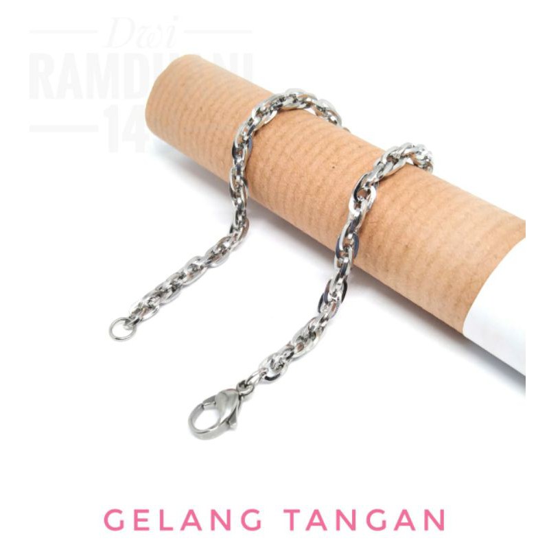 Vòng Tay Dây Xích Bằng Thép Titan Không Gỉ Cho Nam
