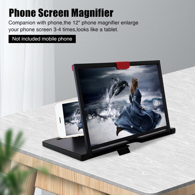 YXA 10/12 Inch 3D Mobile Phone Screen Projection Amplifier Smartphone Desktop Holder