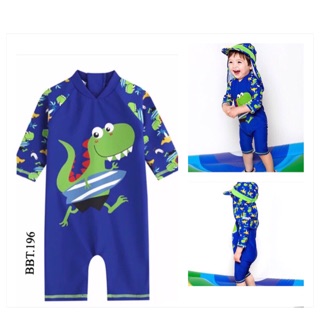 2-10t: bộ bơi bé trai e.lang khủng long xanh tqxk