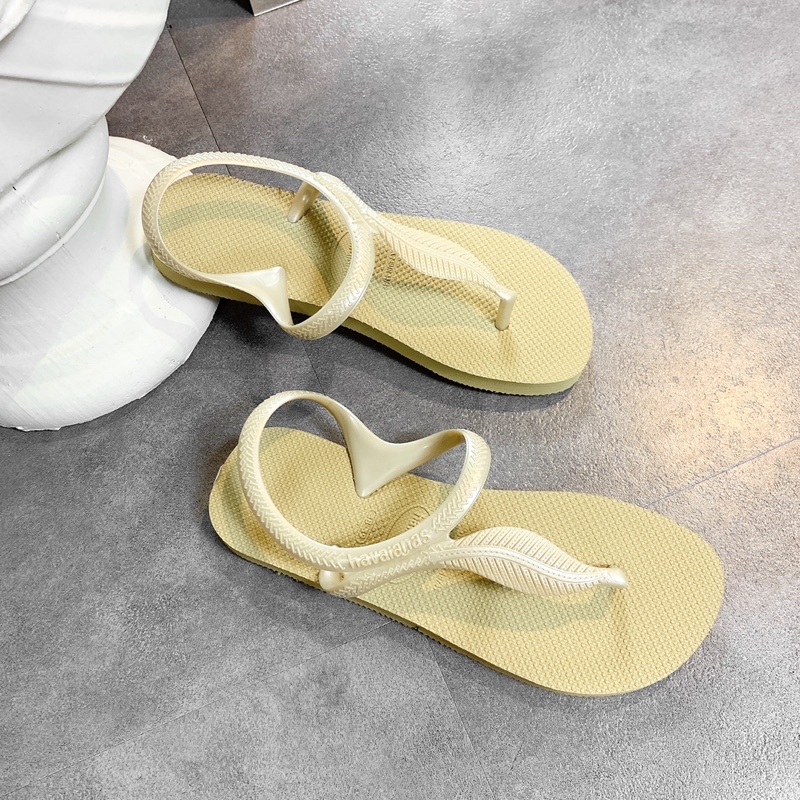 Giày xăng đan đế bằng quai mảnh, sandal quai kẹp hình chiếc lá tông xốp siêu nhẹ