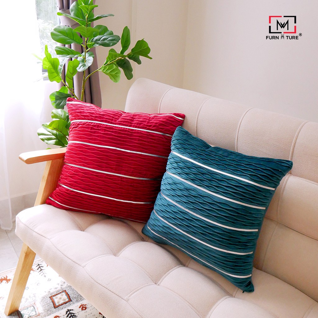 Gối tựa lưng vuông trang trí vân sọc flanel MW06 thương hiệu MW FURNITURE