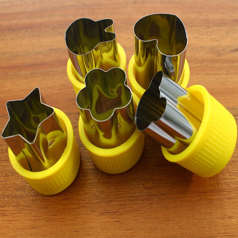 Set 5 khuôn làm bánh quy bằng thép không gỉ hình ngôi sao/trái tim 3D