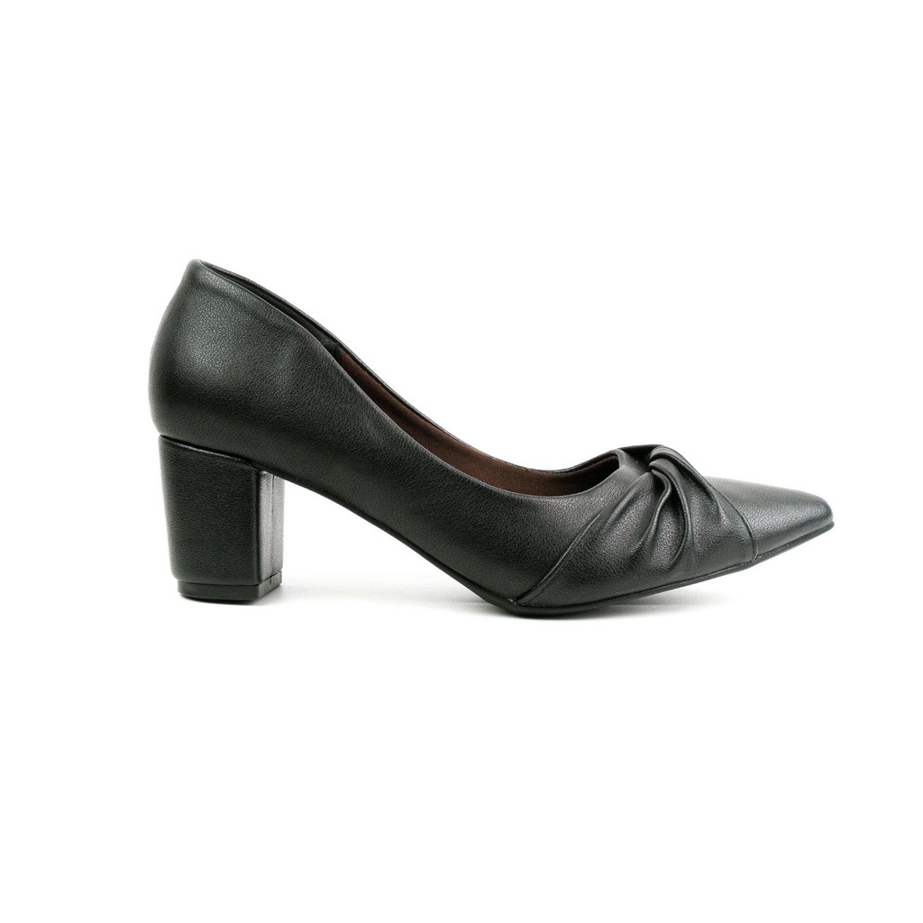 Giày Cao gót Nữ 5cm Gót vuông HANO nơ thắt Da lì mềm Chuẩn Công Sở VNXK hanoshoes