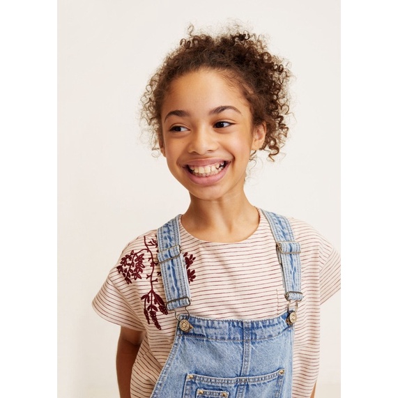 Quần yếm jeans bé gái Mango  5-6y