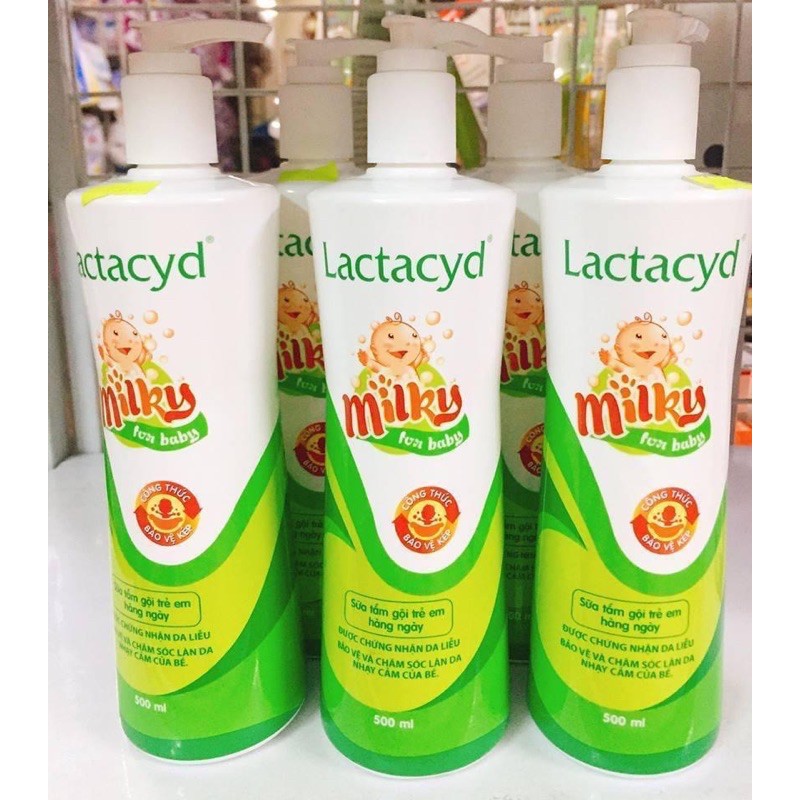Sữa tắm gội lactacyd milky 500ml