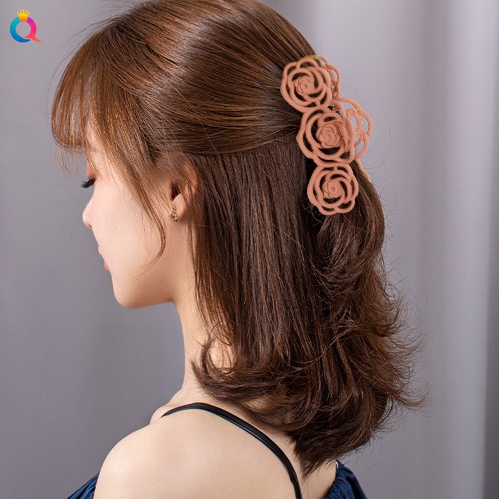 KCC02 Kẹp tóc cài càng cua cào cua mẫu hoa hồng 3 bông