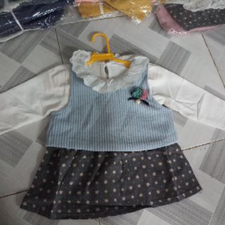 Set váy len màu xanh nhạt