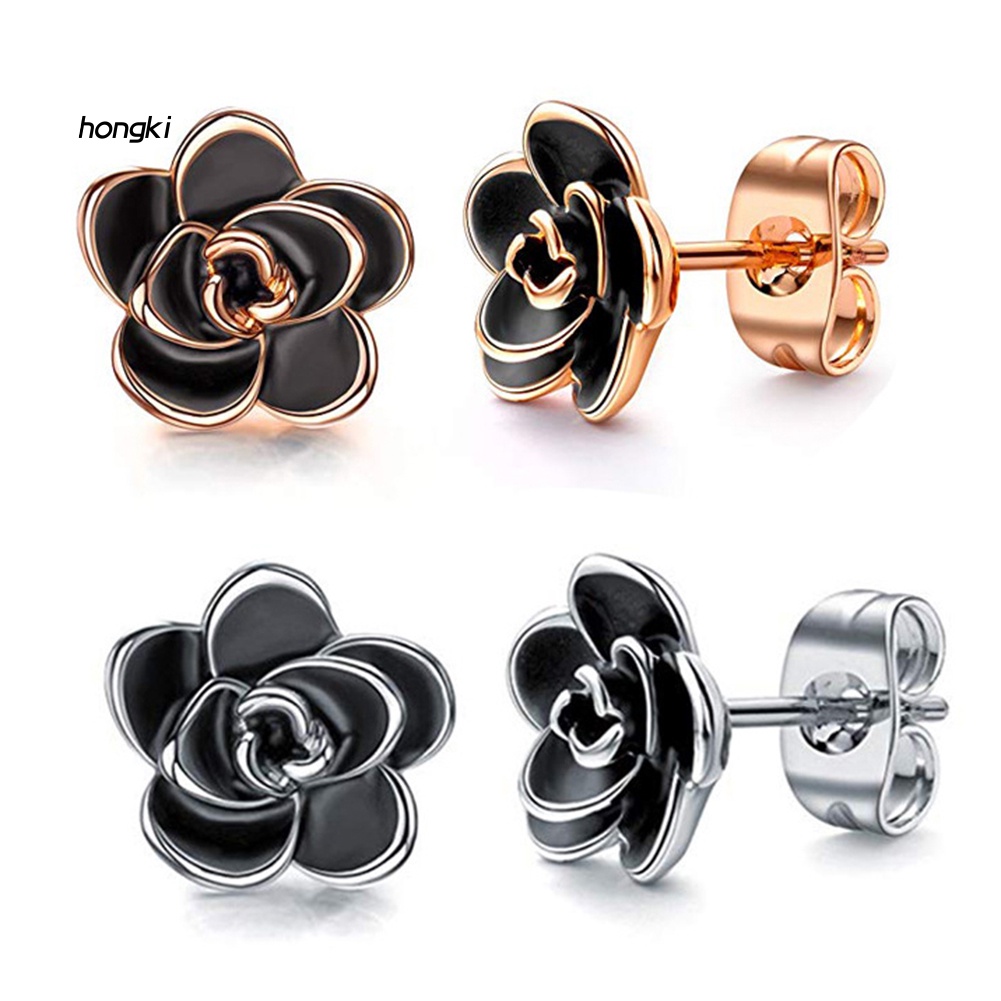 Bông Tai Hình Hoa Hồng Thanh Lịch Cho Nữ