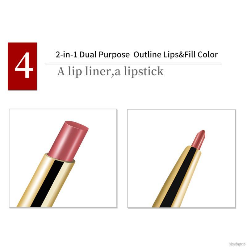 [Hàng mới về] Son Lì Hai Đầu Tích Hợp Bút Kẻ Viền Môi Và Son Môi Tông Lì Mịn Như Nhung Kháng Nước Kéo Dài 24h