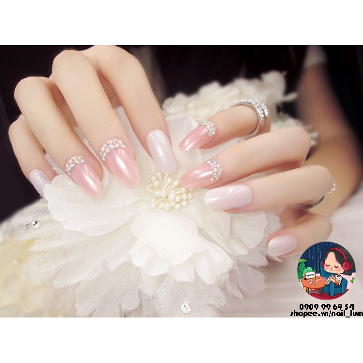 Móng Giả - Nail 3D Dài - Đính Đá [Sẵn Keo - Đóng Hộp 24 Mẫu Đủ Size]