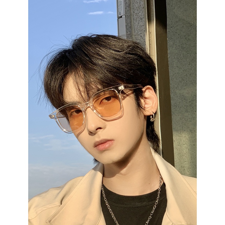 Kính Mát Gọng Vuông Trong Suốt Chống Tia UV Thời Trang Unisex