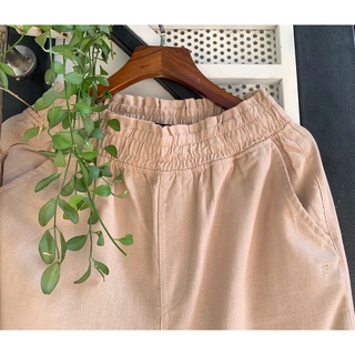 Quần linen màu suông