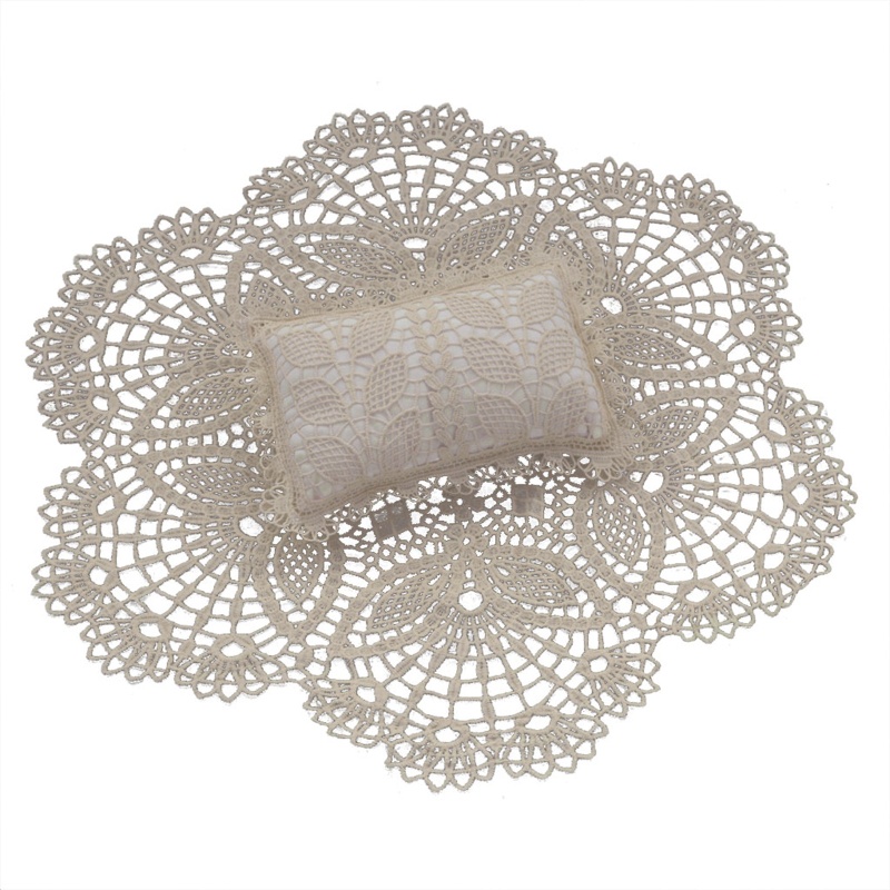 Bộ Thảm Trải Sàn + Gối Hình Tròn Phối Ren Lỗ Dùng Trang Trí Phông Nền Chụp Ảnh Cho Bé Sơ Sinh