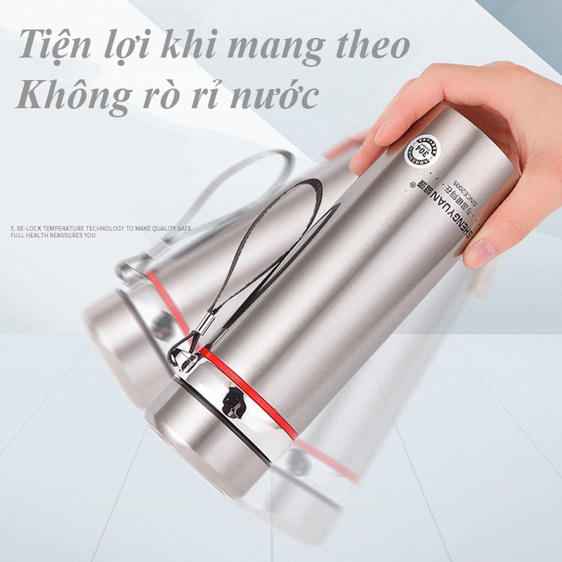 Bình Giữ Nhiệt Inox 304 Đựng Nước Nóng Lạnh 800ml/1000ml Sang Trọng Tiện Lợi homelife