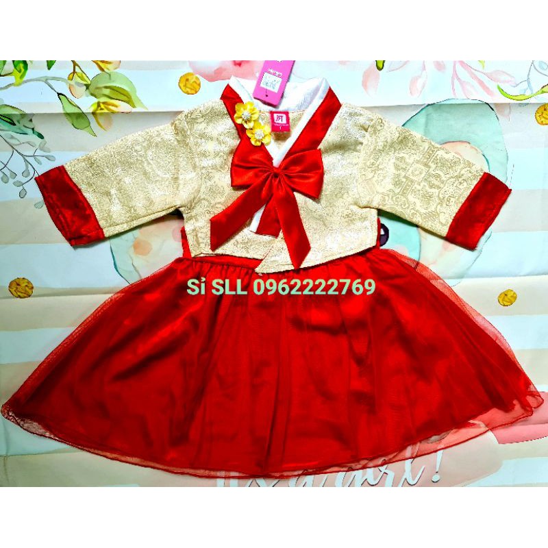 9-18kg Set Bộ Hanbok Hàn Quốc Gấm Lụa Cho Bé Gái