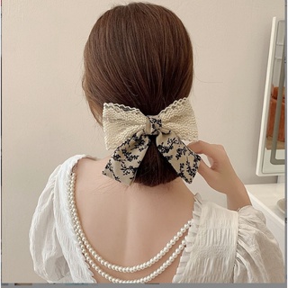 Kẹp tóc hình nơ nhung siêu dễ thương đơn giản phong cách Hàn Quốc