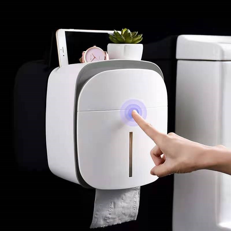 Hộp đựng giấy vệ sinh đa năng  2 ngăn, loại treo tường