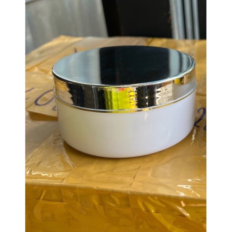HỦ 200gr thân trắng nắp xi bạc