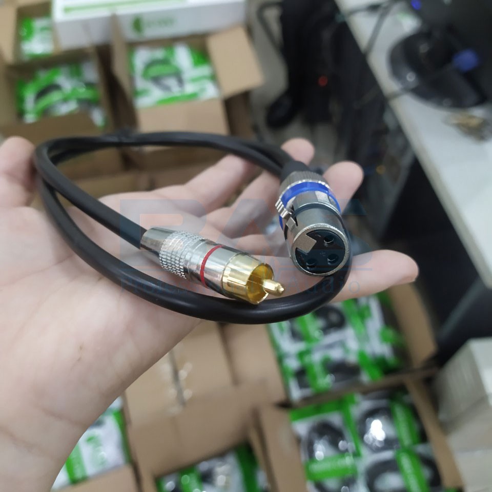 Dây canon âm ra hoa sen  lõi đồng  dài 0.8m
