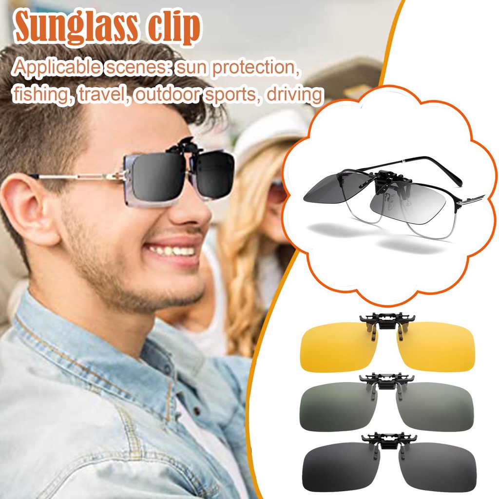 Kẹp Kính Mát Lật Gấp Được Dùng Khi Lái Xe Ban Đêm Cho Nam Và Nữ E1N0