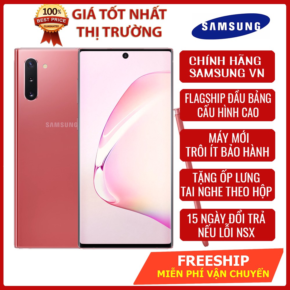 Điện Thoại Samsung Galaxy Note 10 chính hãng Samsung Việt Nam - Mới hộp đủ phụ kiện trôi ít bảo hành (gần đủ 12tháng)