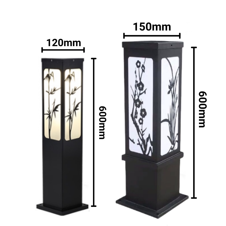 Đèn năng lượng mặt trời, đèn trụ cổng trang trí sân vườn, nhà cửa mẫu mới hot nhất 2021,có điều khiển, cảm biến ánh sáng