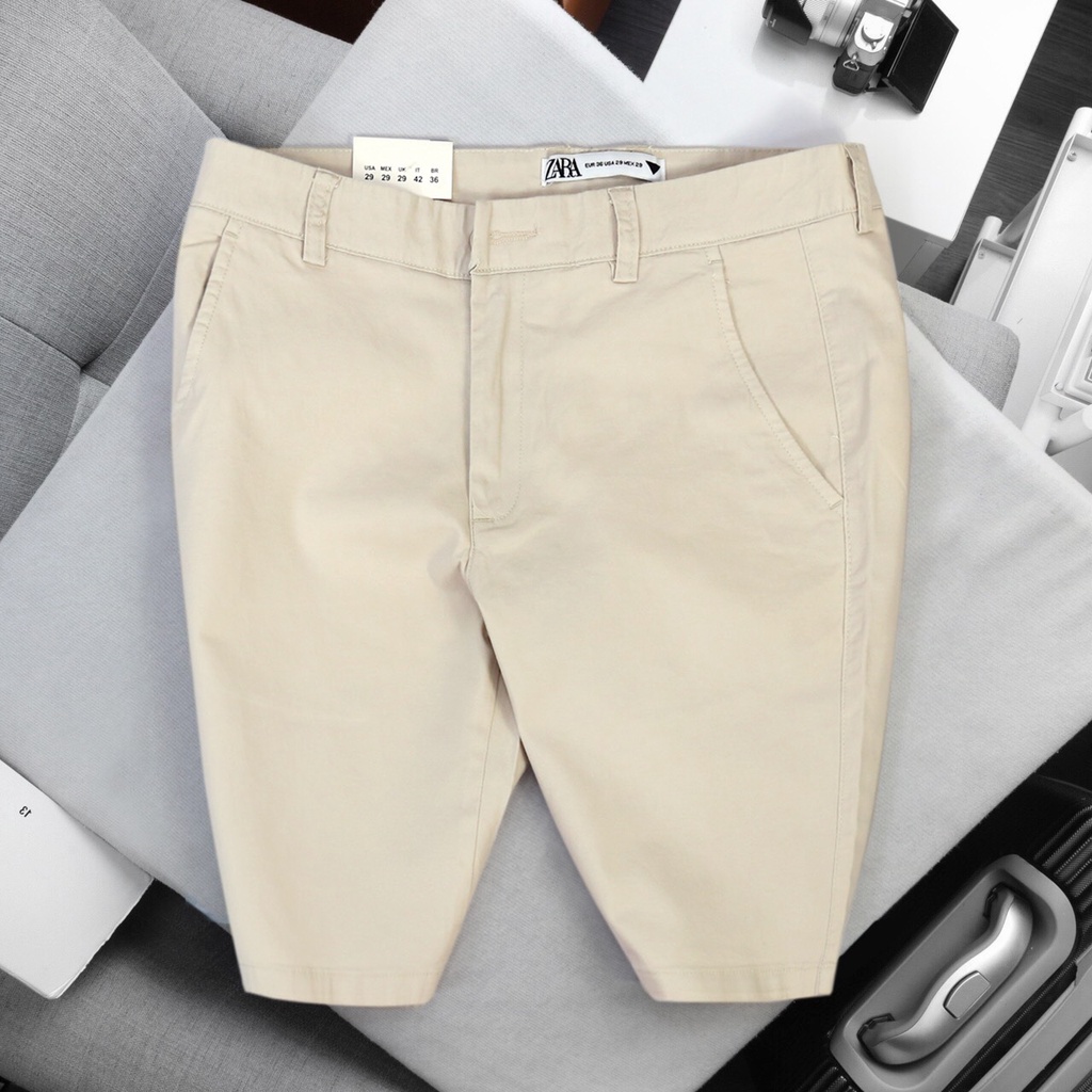Quần short nam ZARA vải kaki cao cấp 5 màu cơ bản - SIÊU PHẨM THỜI TRANG XUÂN HÈ 2024