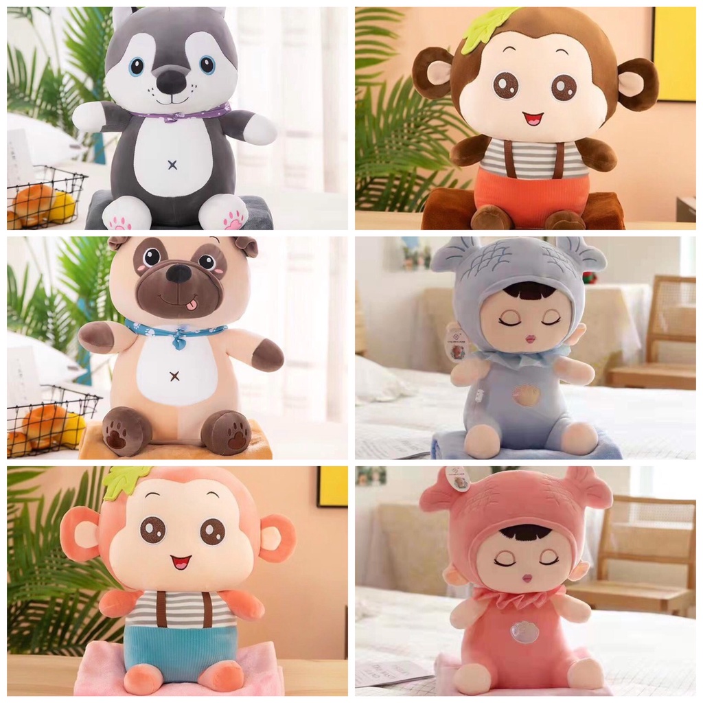 Bộ chăn gối tiên cá, khỉ, chuột siêu đáng yêu(#Gối_Chăn)