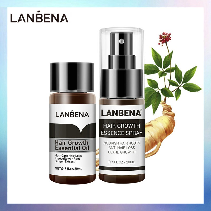 Bộ Sản Phẩm Tinh Dầu Mọc Tóc LANBENA 20ml + Tinh Chất Tăng Trưởng Tóc LANBENA Dạng Xịt 20ml | BigBuy360 - bigbuy360.vn