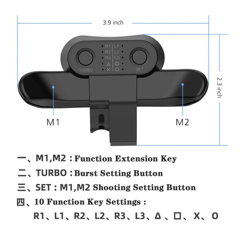 for DualShock4 Gamepad Back Button Attachment Joystick Rear Accessories